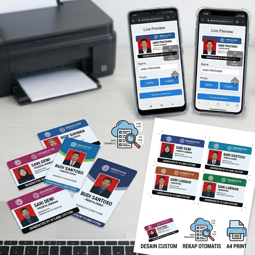 Jasa Pembuatan Sistem ID Card Otomatis & Siap Cetak A4